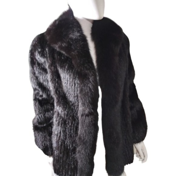 SOLD Garzia Designer Furs Black Fox Fur Coat-US 10 - Picture 3 of 12